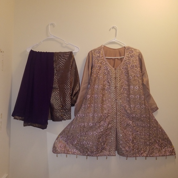Dresses & Skirts - Pink and purple Indian/Pakistani Anarkali Dress